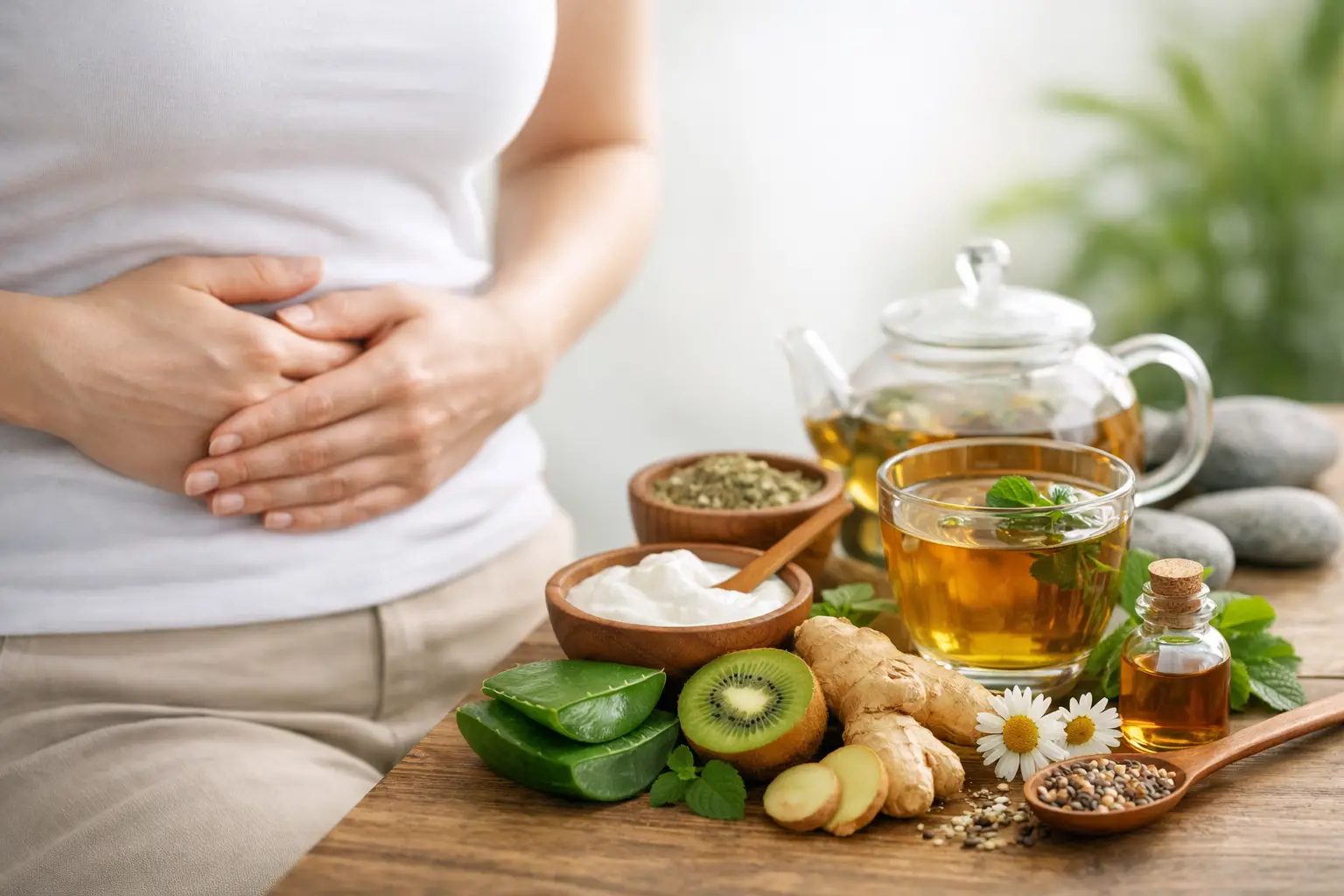 Alívio natural para intestino irritável com cuidado